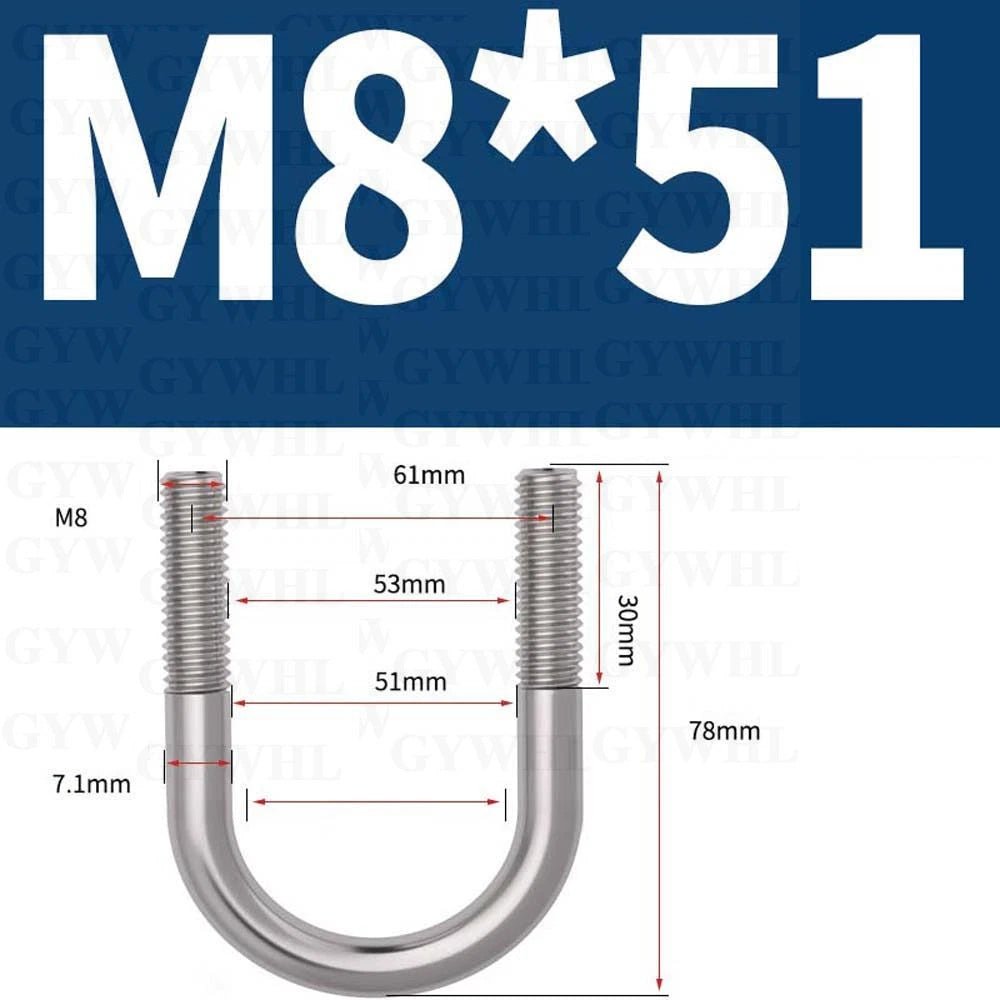 Marine Grade Round Bend U - Bolts — A2 & A4 Stainless Steel, M6 to M20 - HomeDIYer