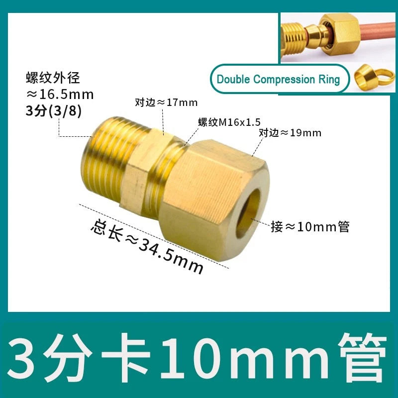 Brass Male Thread Compression Fittings – Circular, Conical & Double Ring, 1/8" to 1/2"