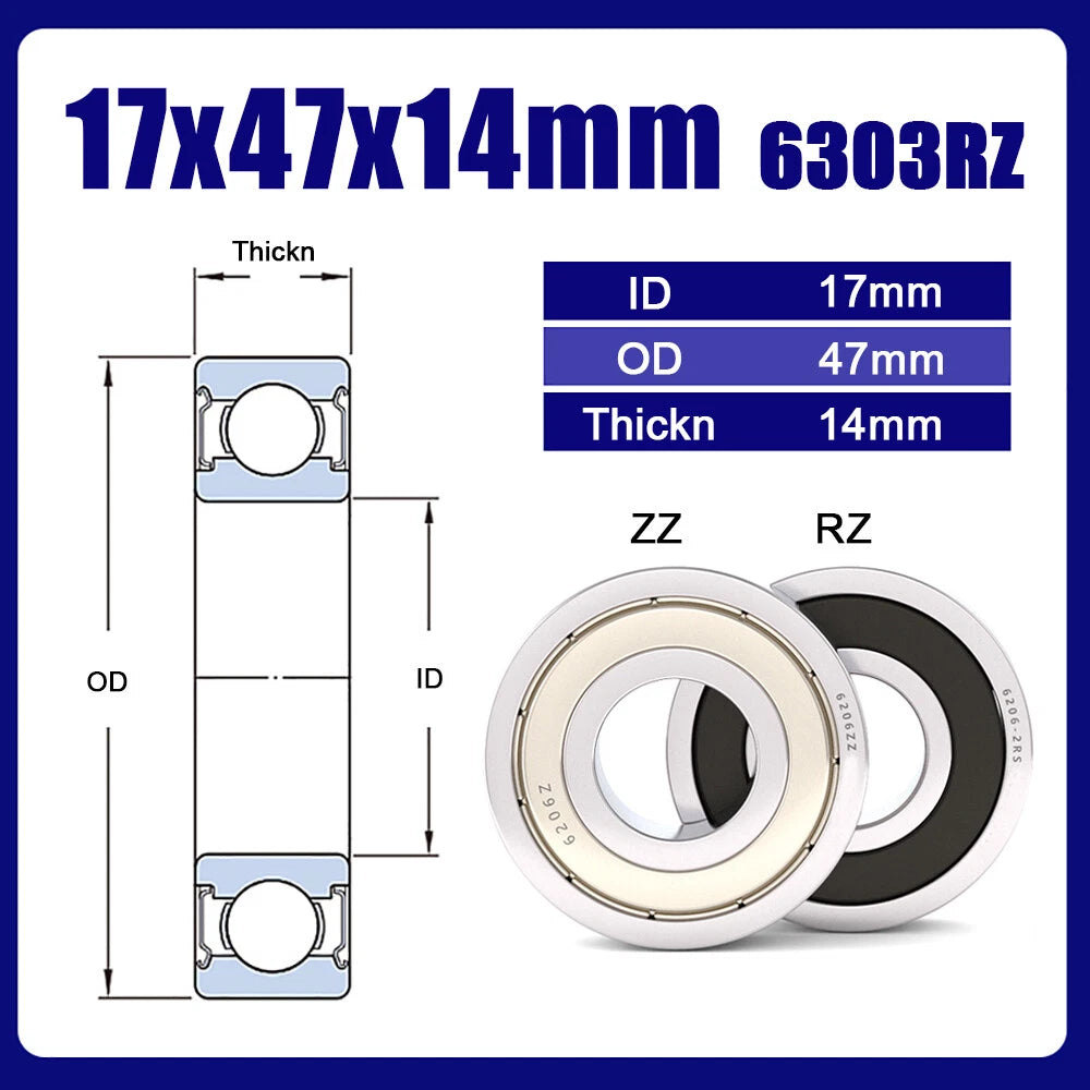 RZ or ZZ Bearings Precision High Speed Bearings Deep Groove Ball Bearing, Sealed