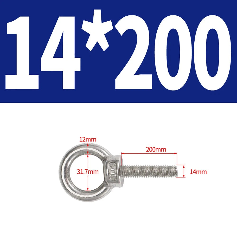 A2 Stainless Steel Eye Bolts DIN 580 — M10 M12 M14 M16 M18 M20 M24 Lifting Ring Bolt