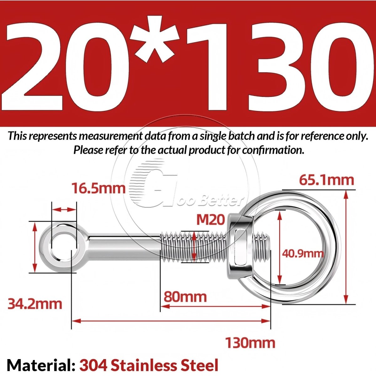 M16–M24 A2 304 Stainless Steel Lifting Eye Bolt & Eye Nut Threaded Ring - HomeDIYer