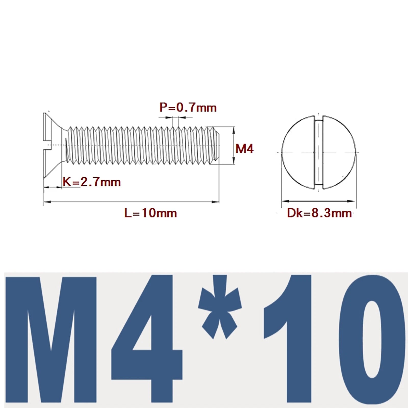 Countersunk Slotted Machine Screws M2–M8 | A2 Stainless Steel DIN 963