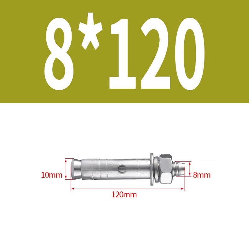 Hex Nut Expansion Sleeve Anchor Bolts — M6 to M20, Galvanized & Stainless Steel - HomeDIYer