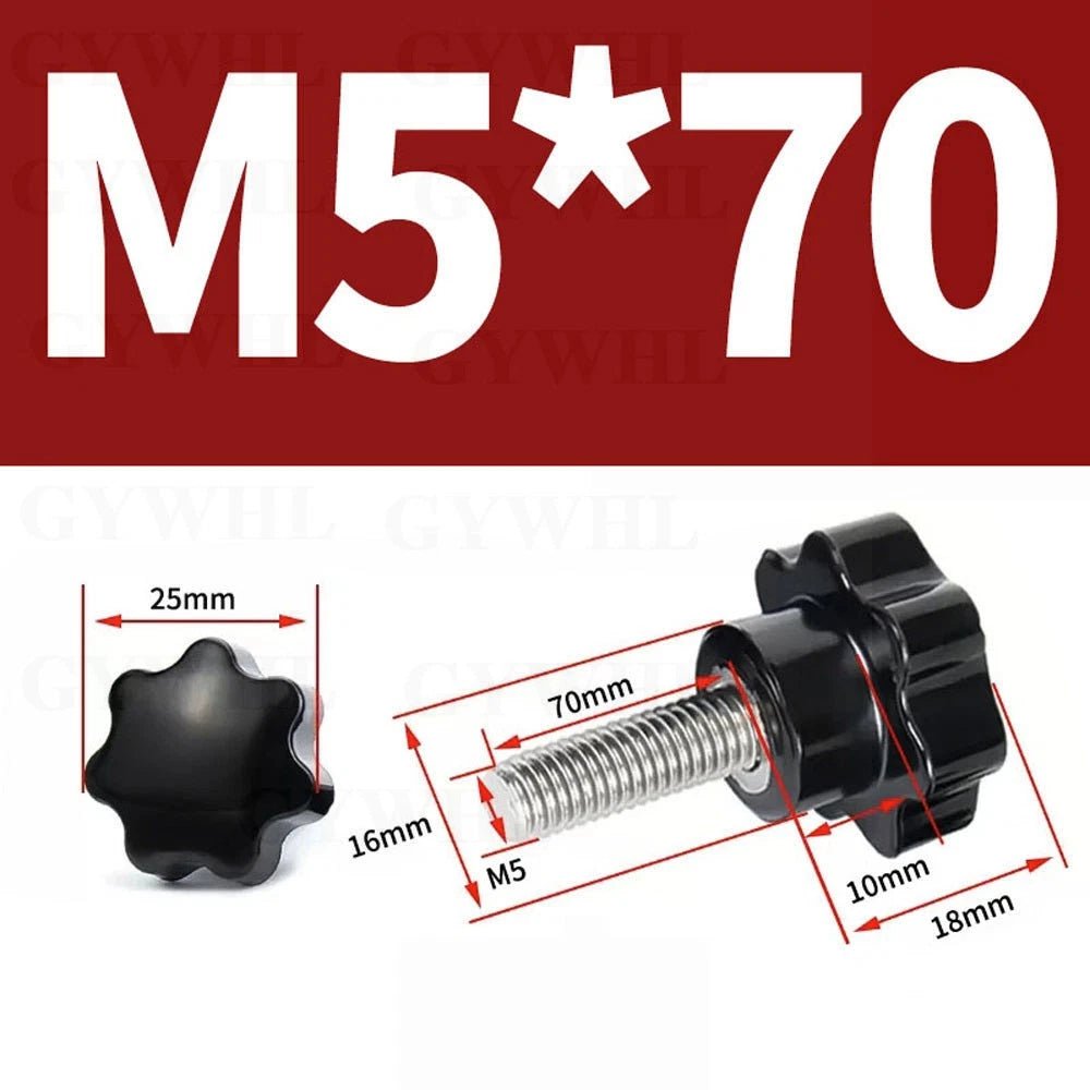 Star Bakelite Thumb Screws – Hand Clamping Knob Bolts, Stainless Steel Thread M3 to M12 - HomeDIYer