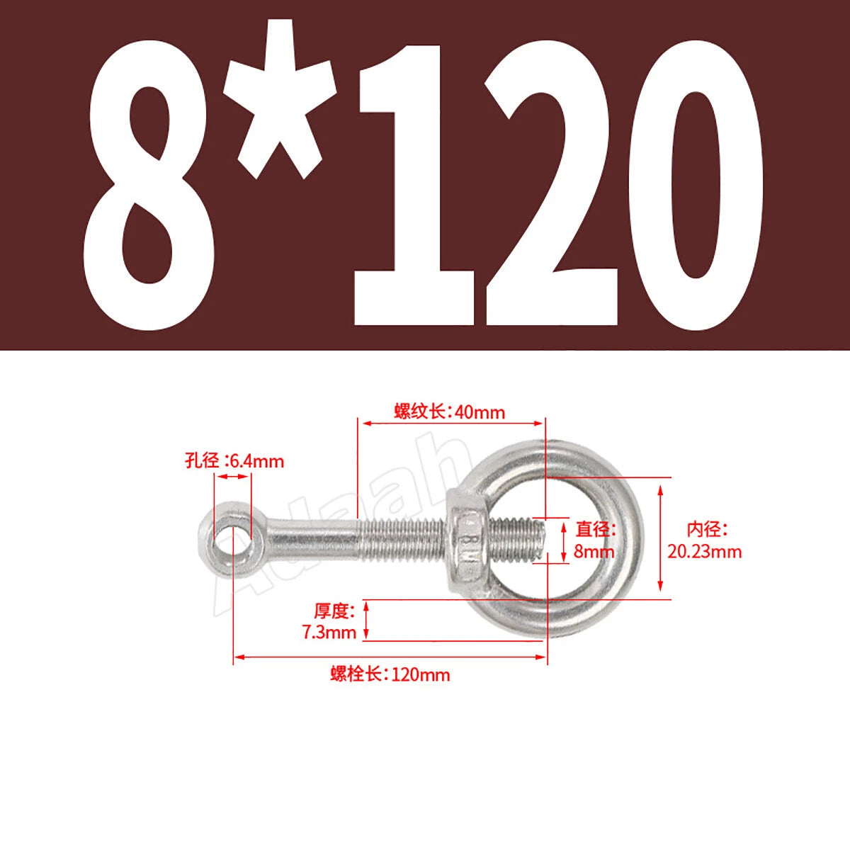 A2 Stainless Steel Lifting Eye Bolts with Ring Eye Nut M5,6,8,10,12,16,18,20,24