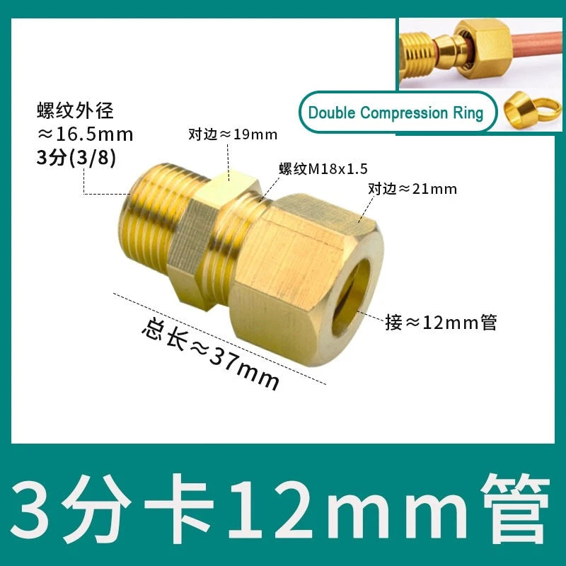 Brass Male Thread Compression Fittings – Circular, Conical & Double Ring, 1/8" to 1/2"