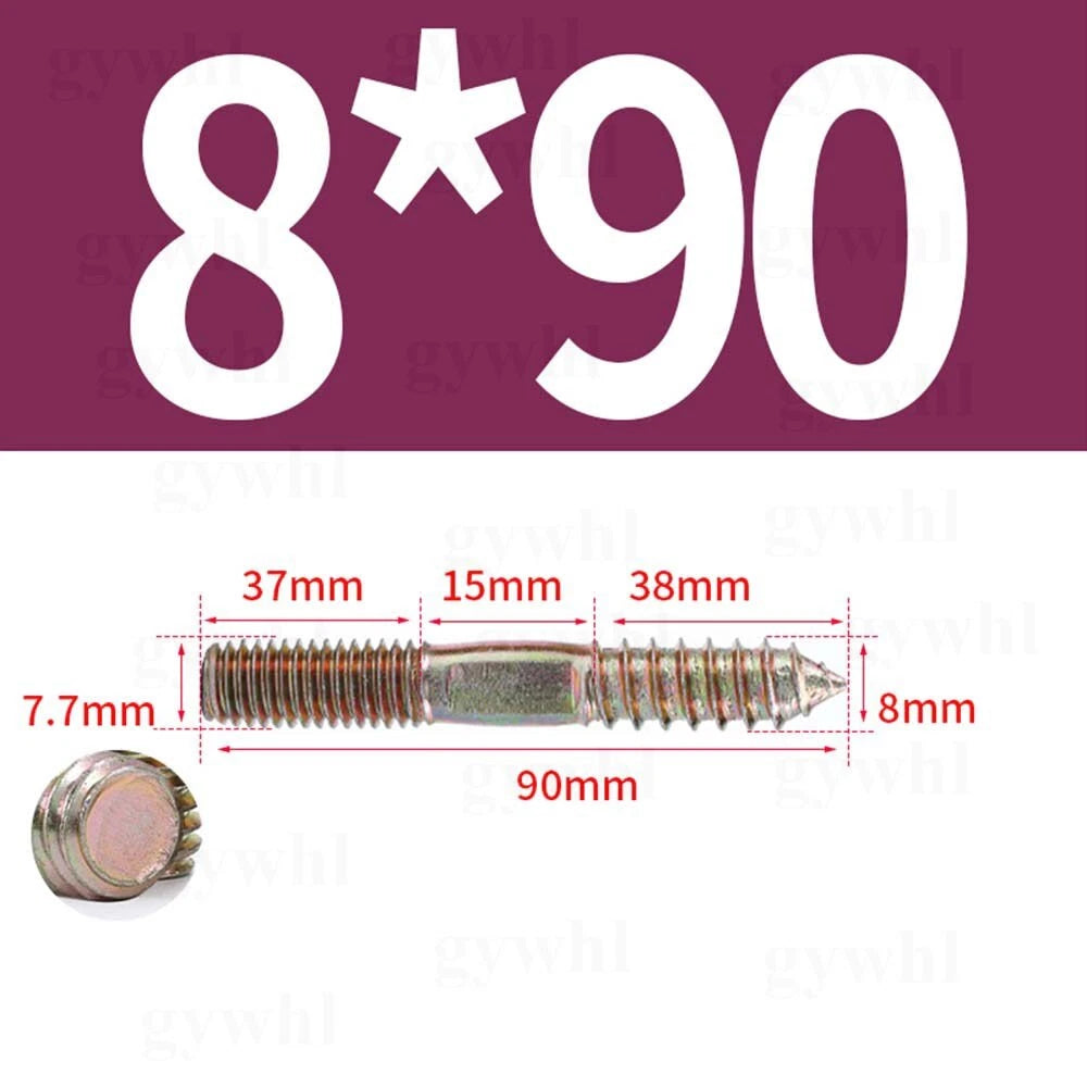 Wood To Metal Dowels Double Ended Threaded Furniture Screws M3 M4 M5 M6 8 10 M12