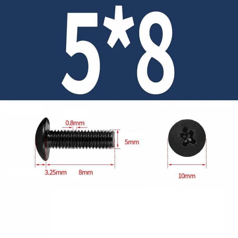 Phillips Pan Head Machine Screws — Nickel Plating & Black Zinc, M2–M6, 10 or 25 Pcs