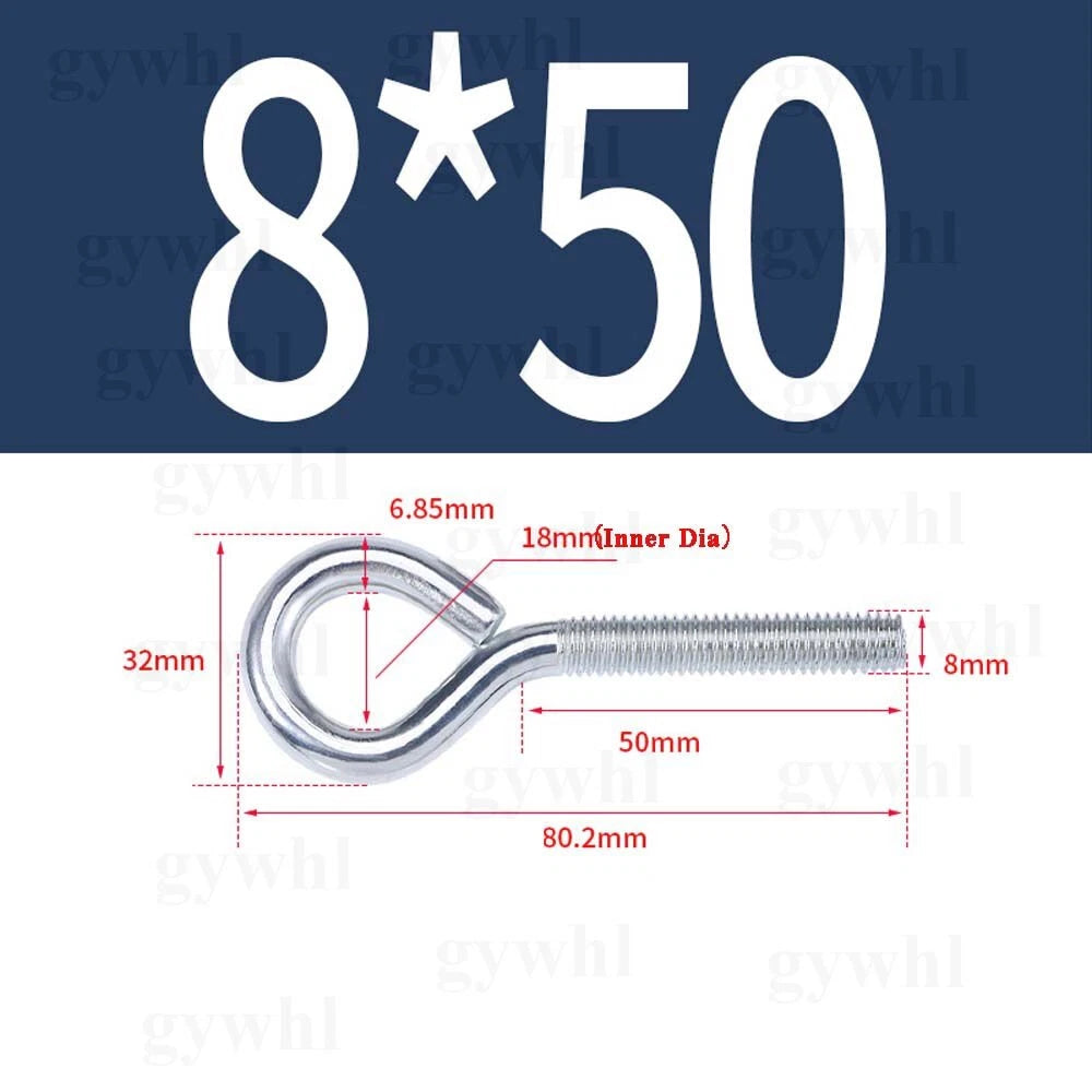 Galvanised Eye Screws Hooks Eye Bolts Closed Screws Rod Stainless Threaded Rings