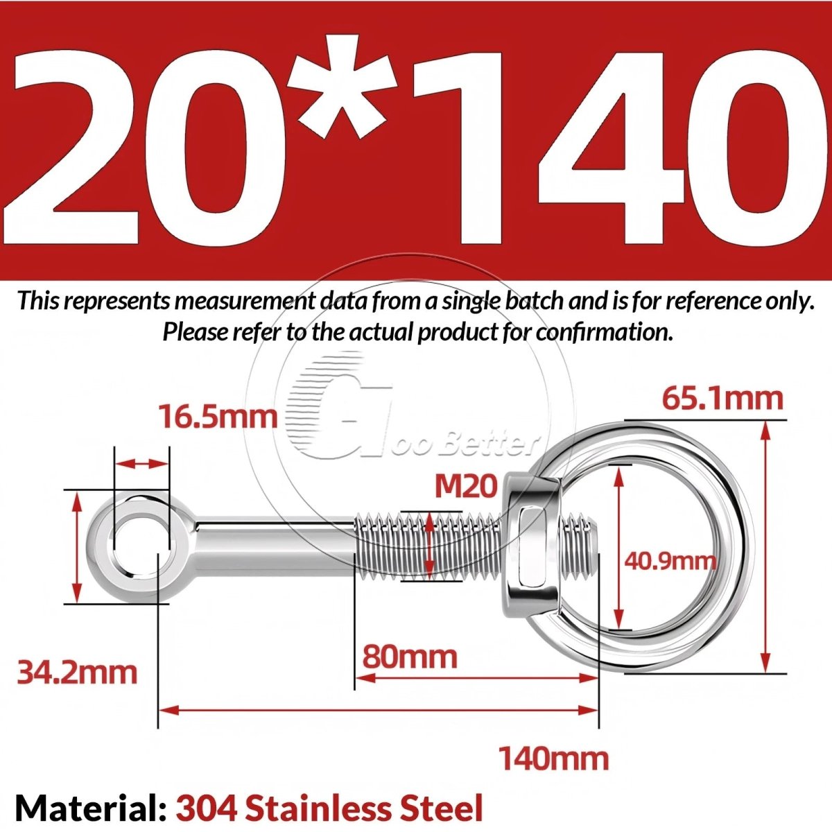 M16–M24 A2 304 Stainless Steel Lifting Eye Bolt & Eye Nut Threaded Ring - HomeDIYer