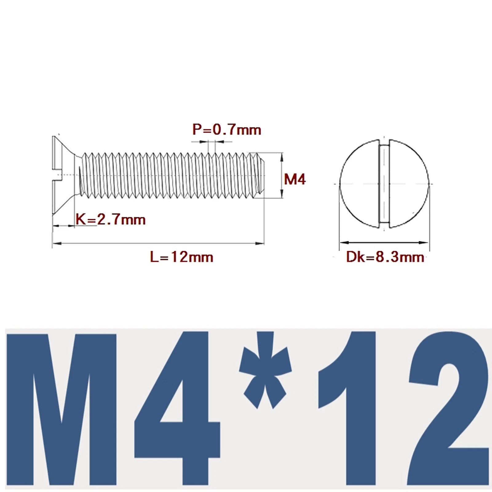 Countersunk Slotted Machine Screws M2–M8 | A2 Stainless Steel DIN 963