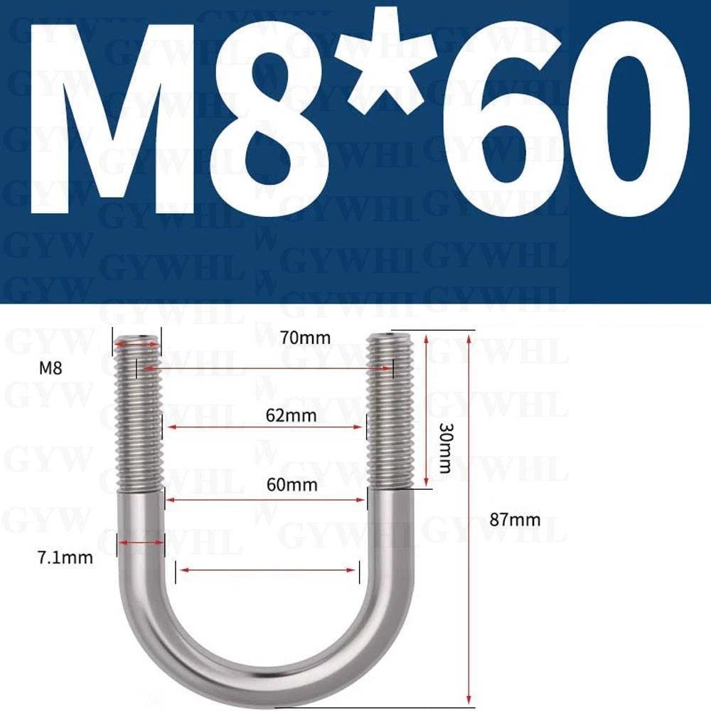 Marine Grade Round Bend U - Bolts — A2 & A4 Stainless Steel, M6 to M20 - HomeDIYer
