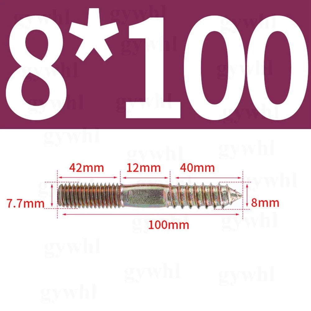 Wood To Metal Dowels Double Ended Threaded Furniture Screws M3 M4 M5 M6 8 10 M12
