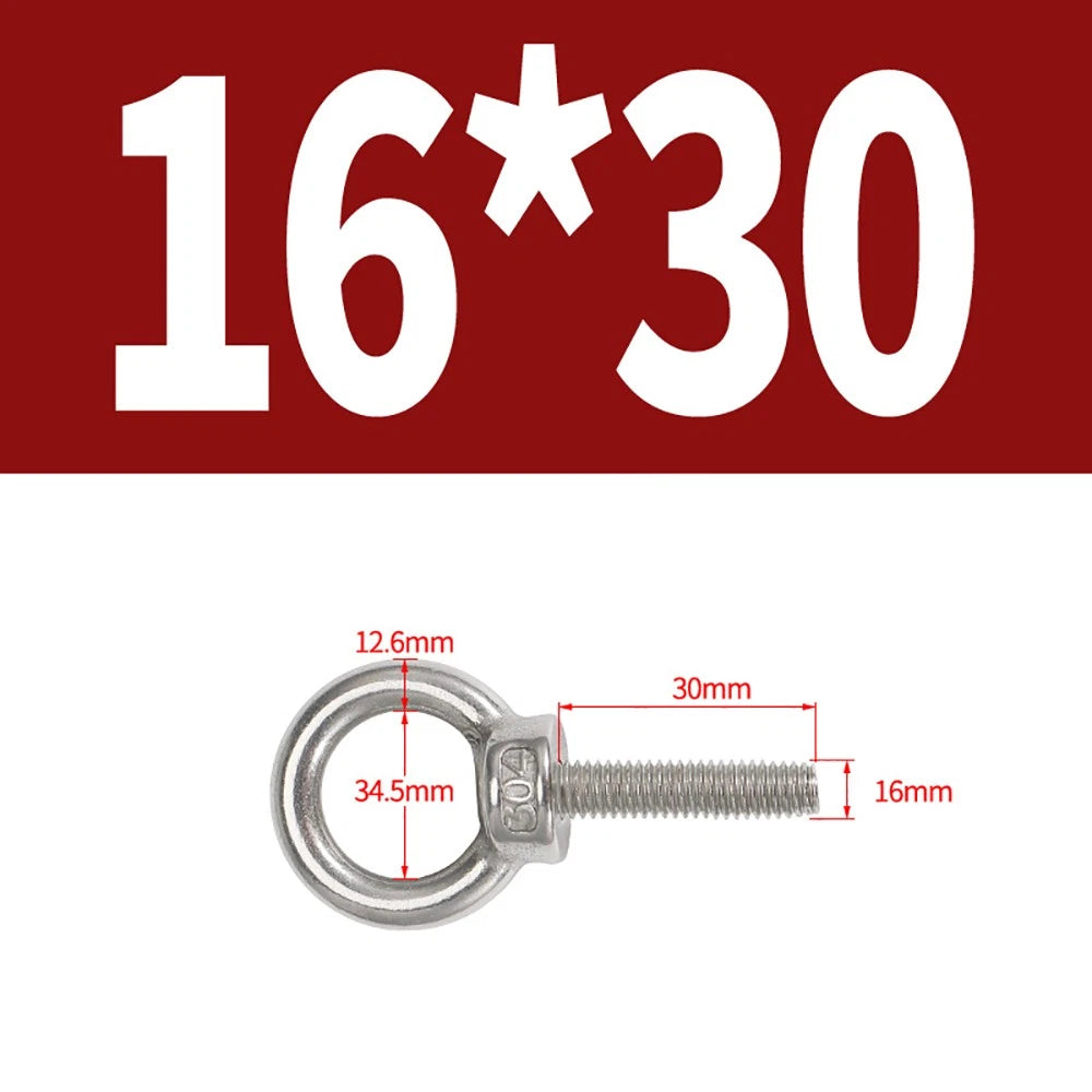 A2 Stainless Steel Eye Bolts DIN 580 — M10 M12 M14 M16 M18 M20 M24 Lifting Ring Bolt