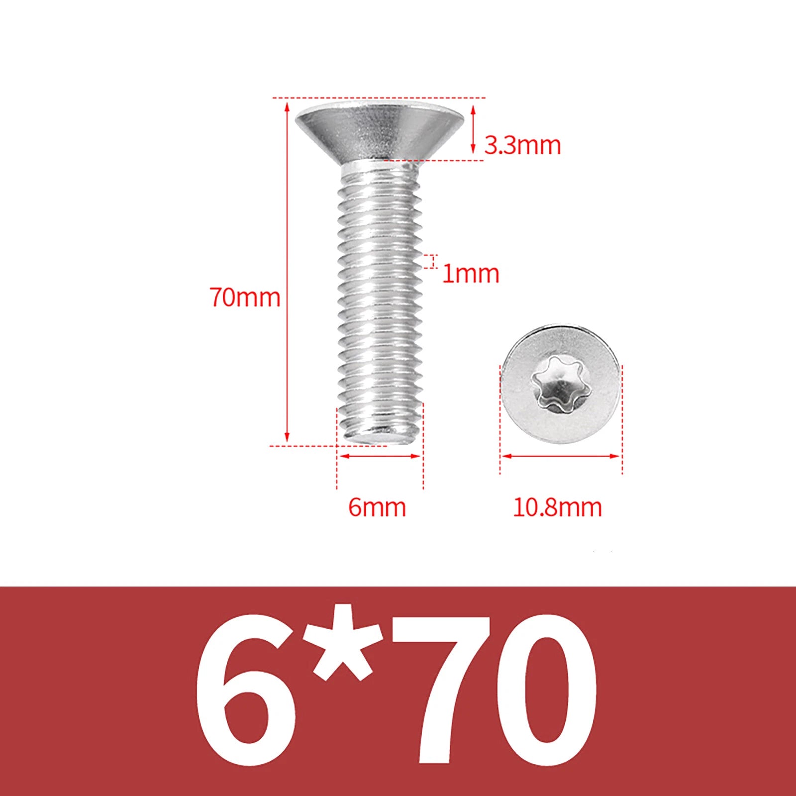 M2- M12 Torx Countersunk Machine Screws Six Lobe Bolts A2 Stainless Steel