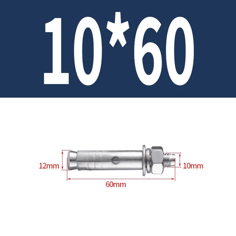 Hex Nut Expansion Sleeve Anchor Bolts — M6 to M20, Galvanized & Stainless Steel - HomeDIYer