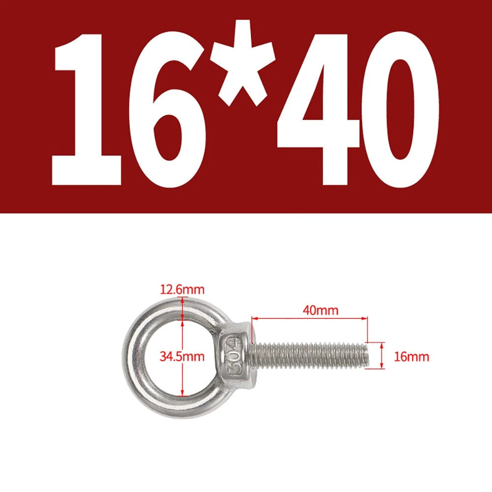 A2 Stainless Steel Eye Bolts DIN 580 — M10 M12 M14 M16 M18 M20 M24 Lifting Ring Bolt