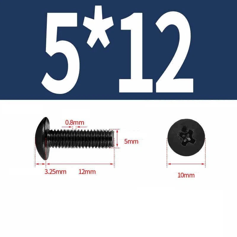 Phillips Pan Head Machine Screws — Nickel Plating & Black Zinc, M2–M6, 10 or 25 Pcs
