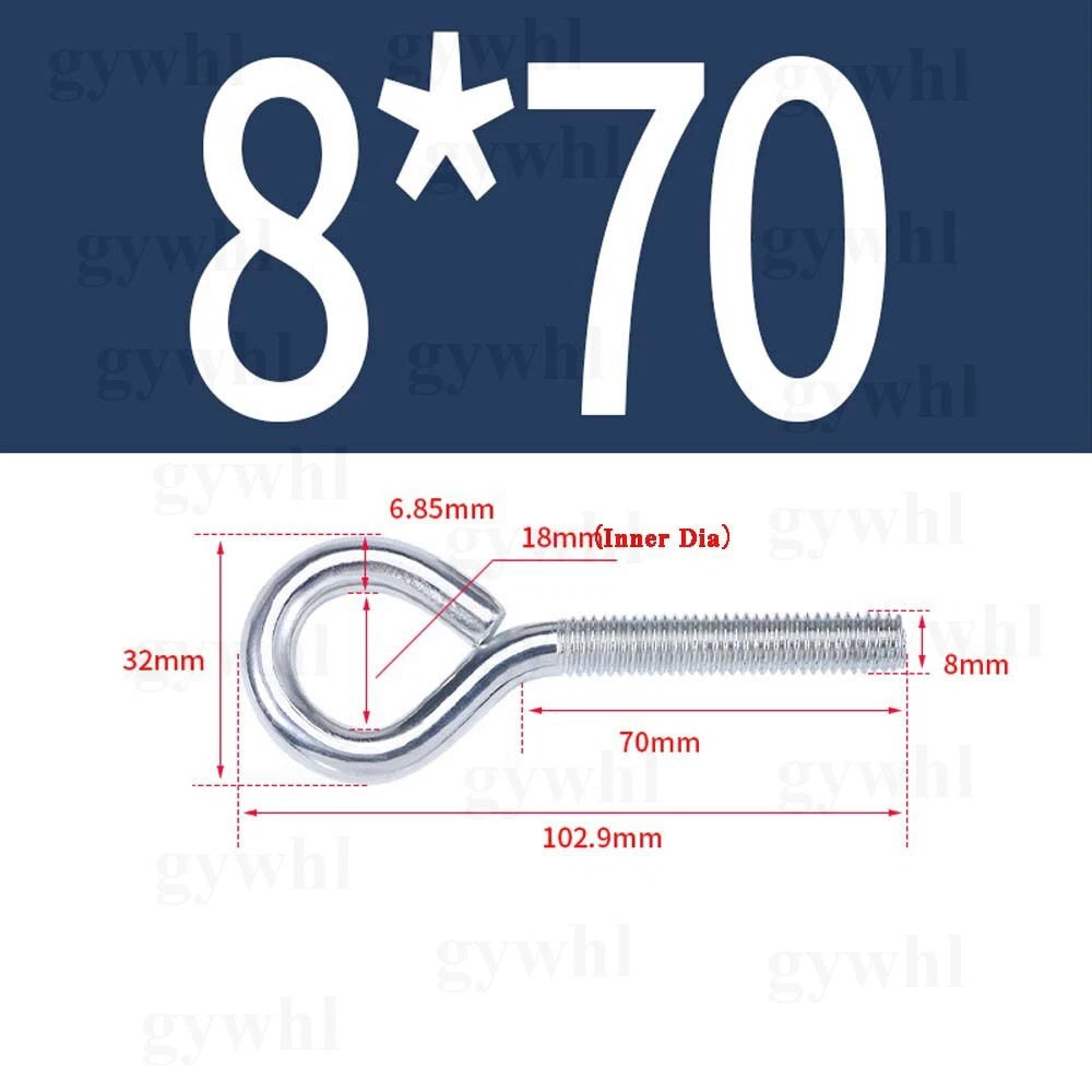 Galvanised Eye Screws Hooks Eye Bolts Closed Screws Rod Stainless Threaded Rings