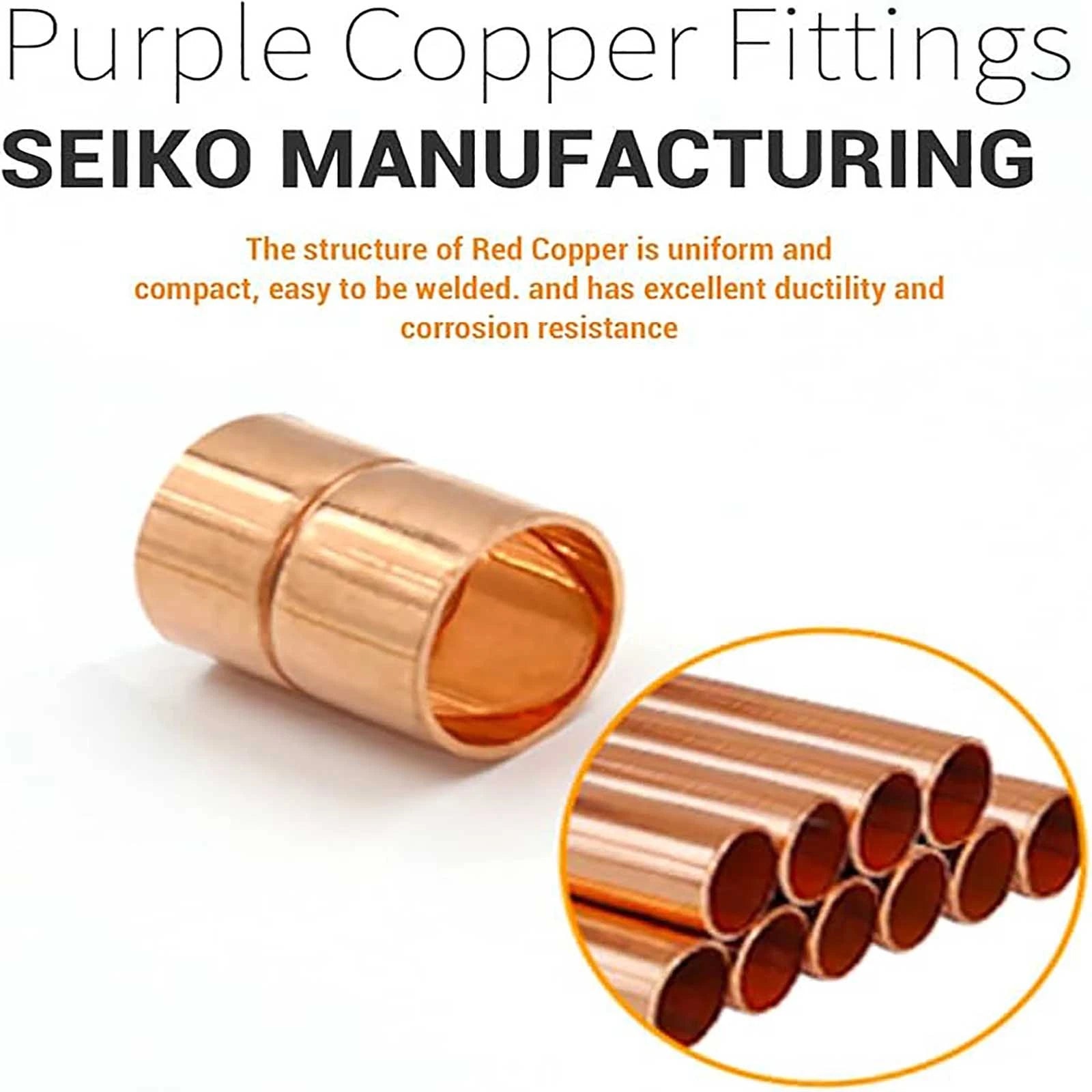 End Feed Copper Pipe Coupling Fittings – WRAS Approved, 6mm to 133mm