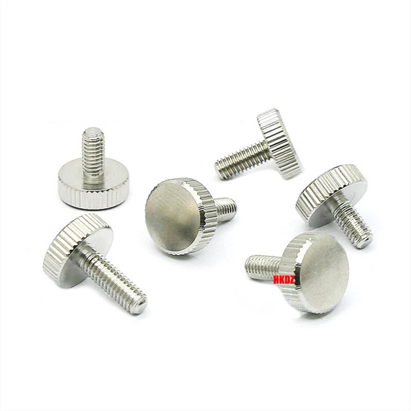 M5 M6 Flat Head Knurled Thumb Screws 303 Stainless Steel 8mm to 35mm Hand Bolts