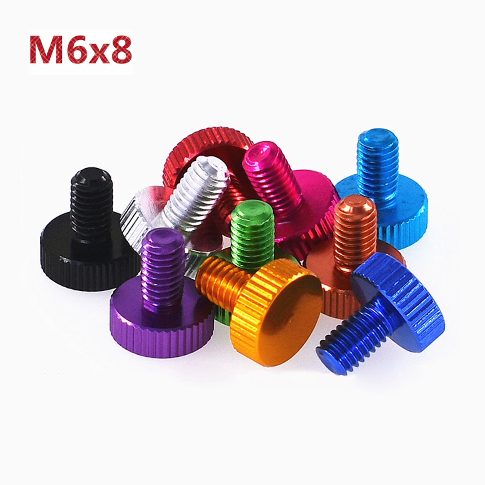 M5 M6 Knurled Thumb Screws Aluminum Alloy Multicolour Round Hand Grip Knob Bolts