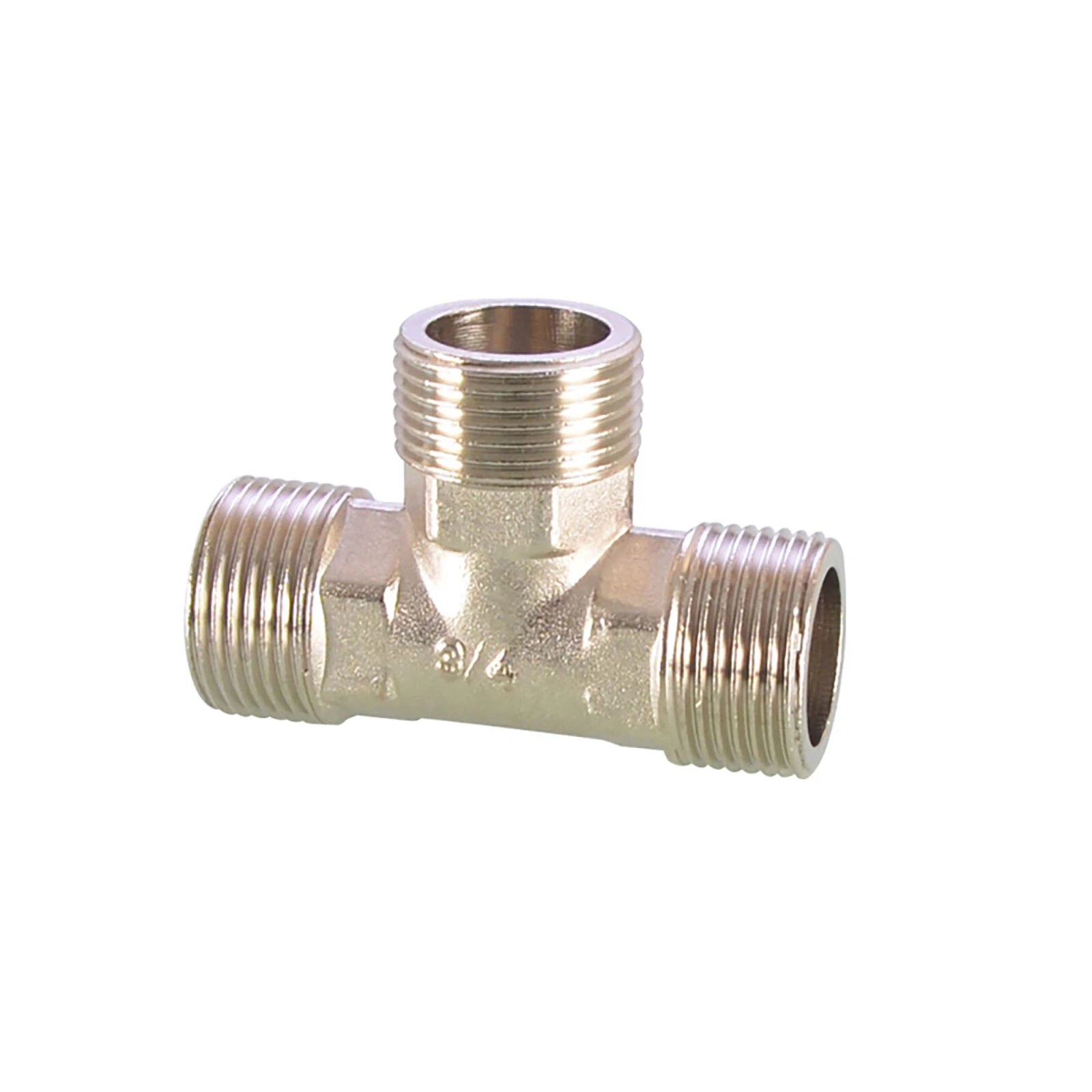 3/4" Nickel-Plated Brass Pipe Fittings — Elbow, Tee, Straight, Plug & Bush