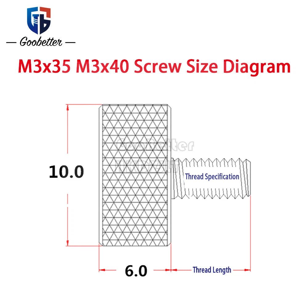 M3 Knurled Thumb Screws – Aluminum Anodized, Colorful, M3 x 20–50 mm - HomeDIYer