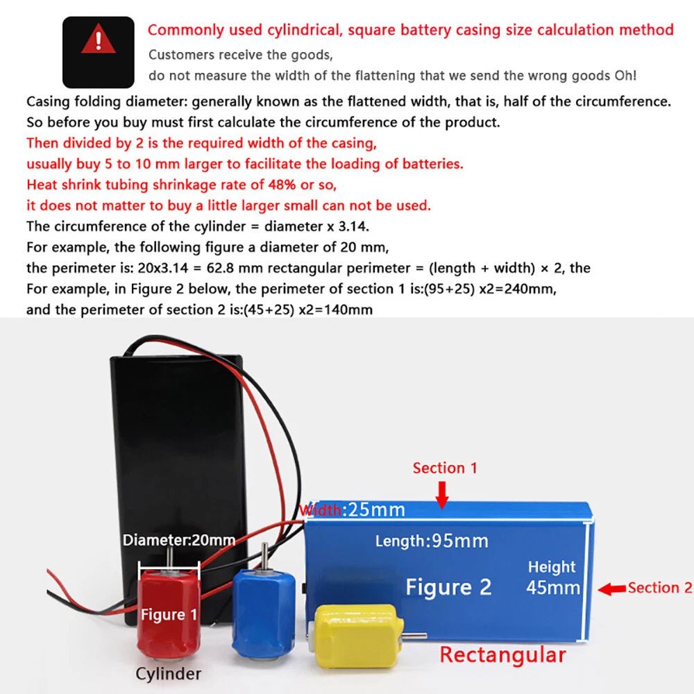 PVC Heat Shrink Tubing for RC Battery Packs — 7mm to 125mm Wide, Multiple Colors - HomeDIYer