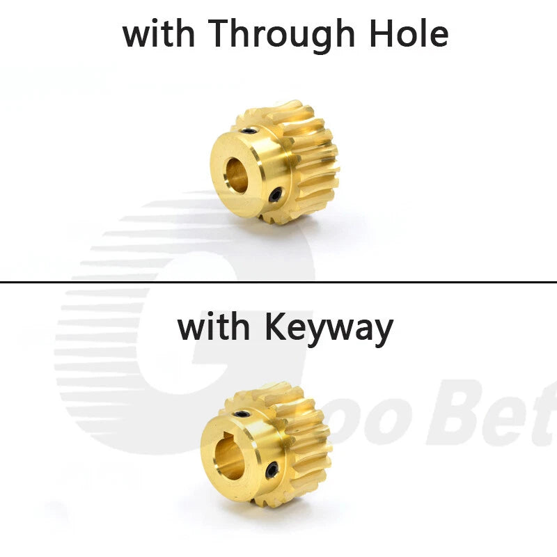 Mod 0.5 Worm Gear Wheel Brass 20-60 Tooth Worm Shaft Steel C45-Stainless Steel