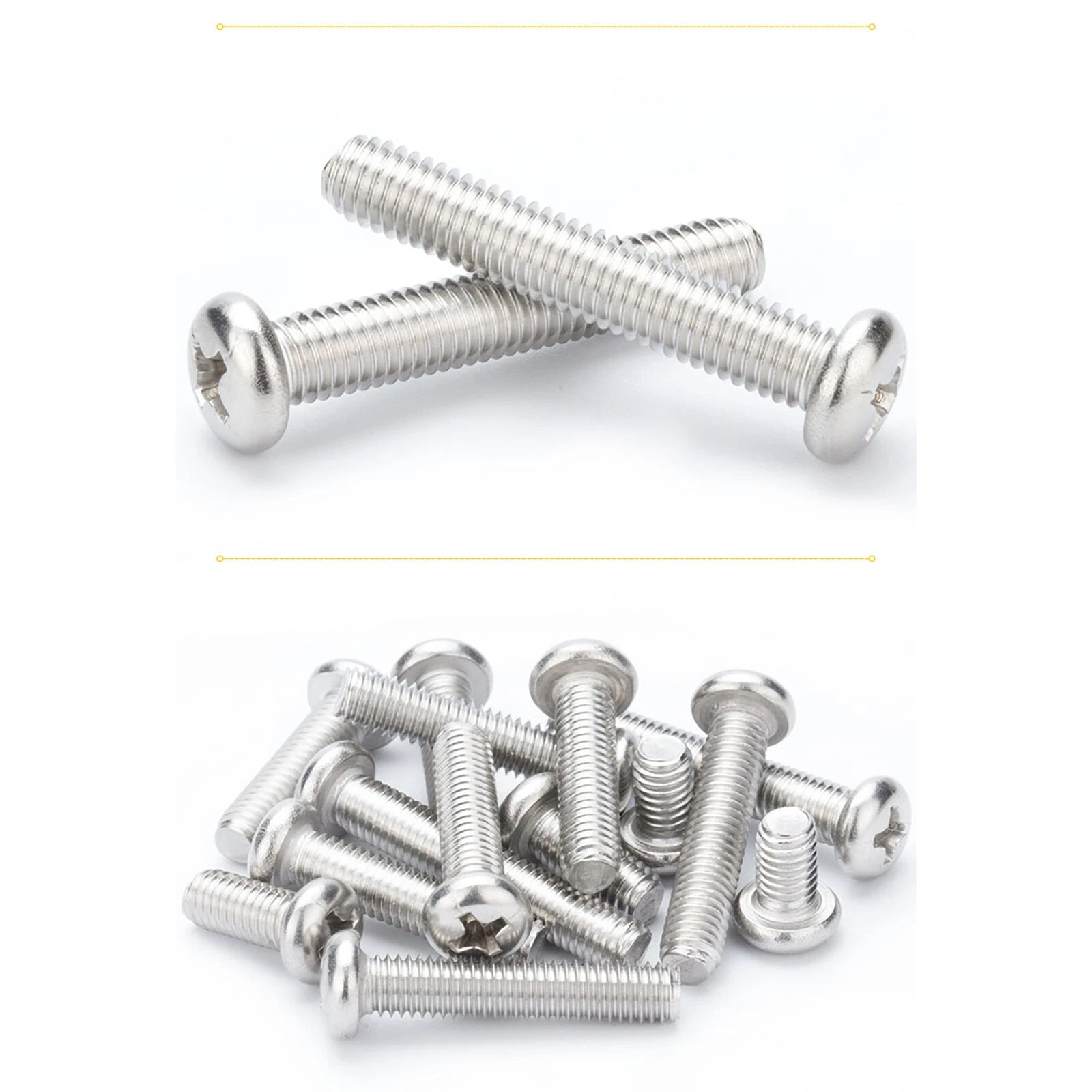 M3 Phillips Pan Head Machine Screws – A2 Stainless Steel, M3×3mm to M3×150mm (Full Length Range)