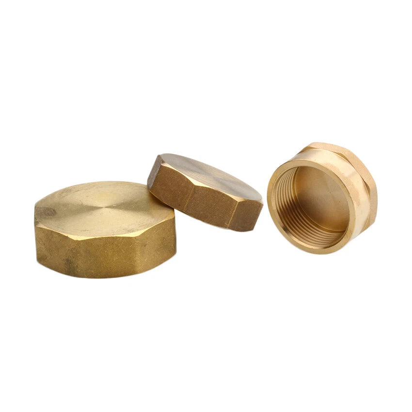 Brass BSP Blanking Cap Plug — 1/8" to 2" Male & Female Stop End with Washer