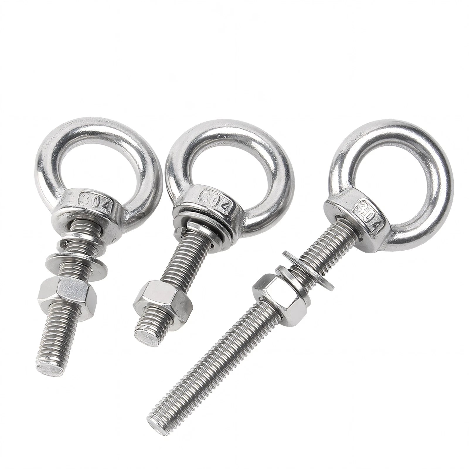 M3 M4 M5 M6 Eye Bolts Kit Screws Nut Washer Long Boat Stainless Steel A2 304