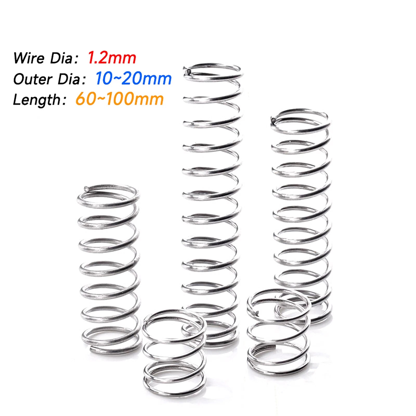 Compression Spring Variou Size 10-20mm Diameter & 60-100mm Length Pressure Small