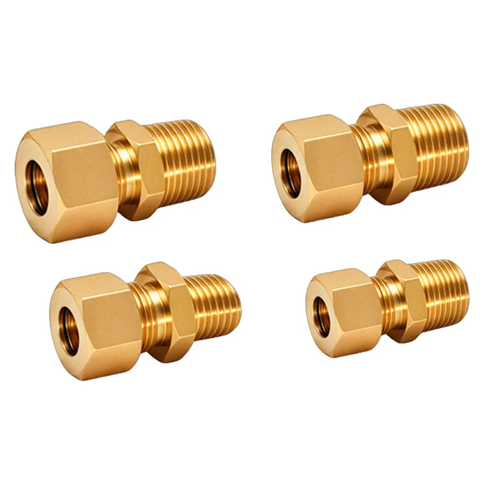 Brass Male Thread Compression Fittings – Circular, Conical & Double Ring, 1/8" to 1/2"