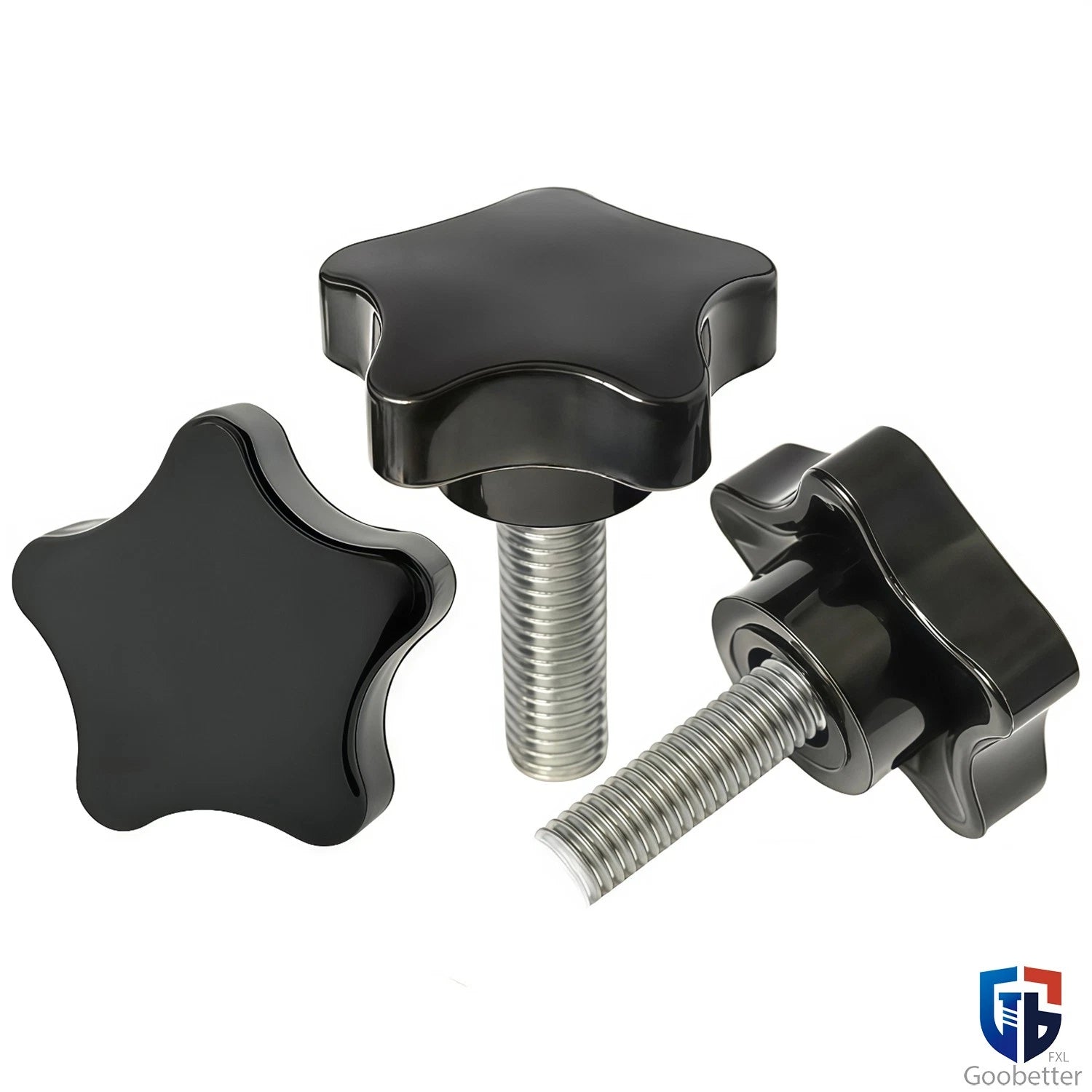 Plastic Star Knobs Clamping Bolts Thumb Screws Machine Handle Black M8 M10