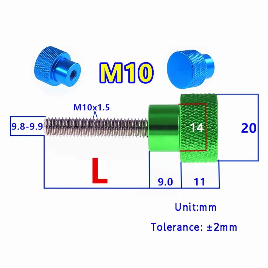M5–M10 Anodized Aluminum + Stainless Steel Knurled Thumb Screws – Hand Grip Bolts (6–100mm, 10 Colors) - HomeDIYer