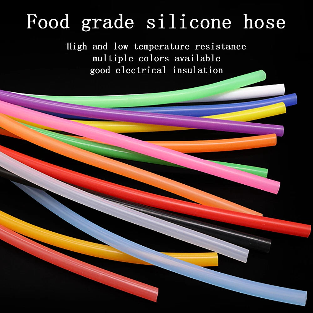 Food Grade Silicone Vacuum Hose Tube — Flexible Rubber Pipe, Multiple Colors & Sizes