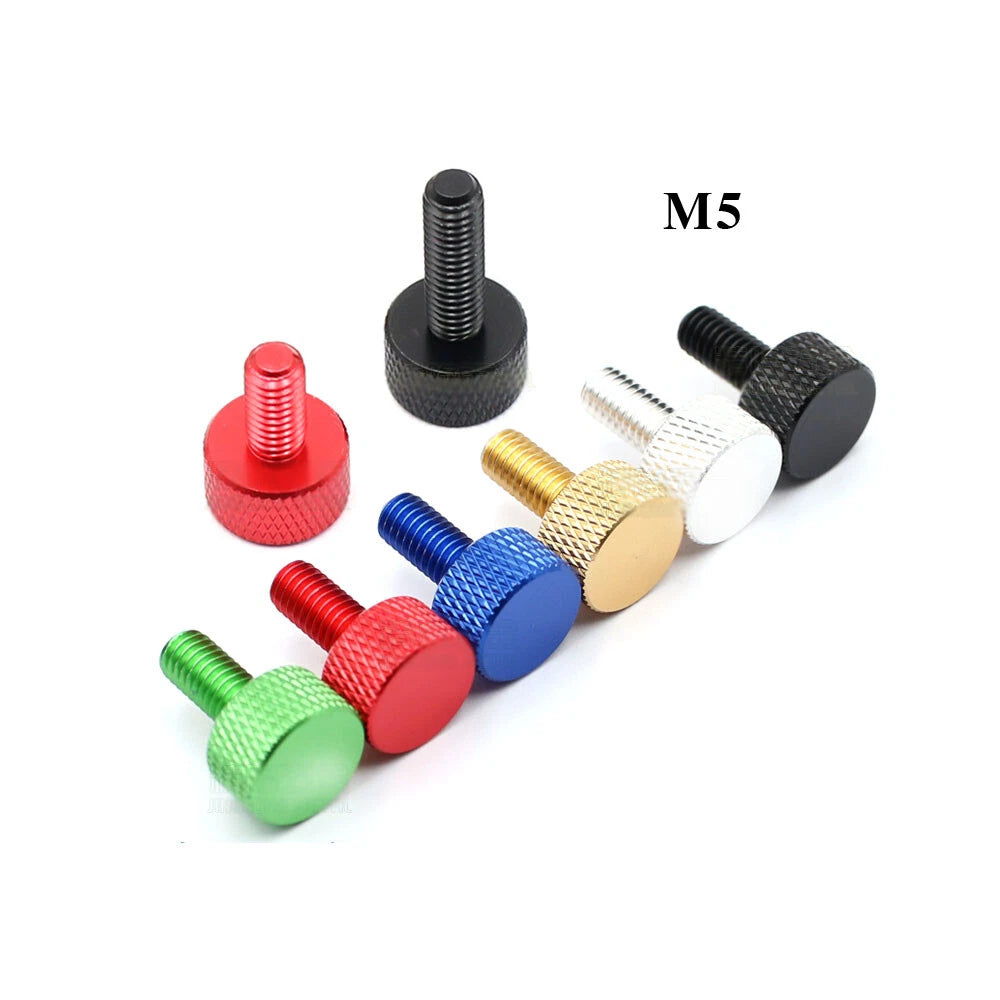 M6 Flat knurled Thumb Screws Computer Case Hand Grip Knob Bolts Aluminum Alloy