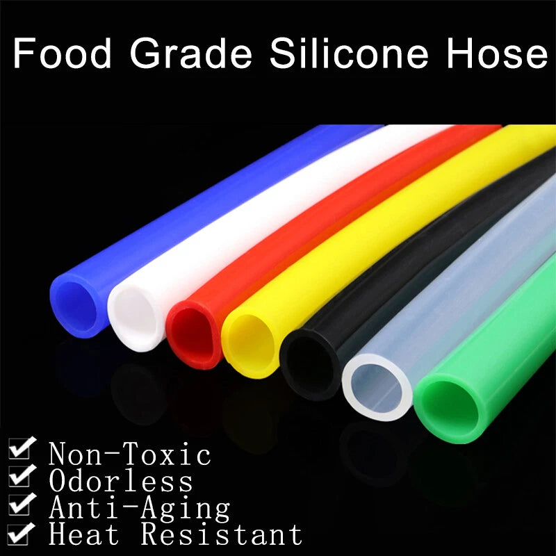 Food Grade Silicone Tubing — Flexible Clear & Colored Rubber Hose, I.D. 0.5–25 mm, Cut to Length
