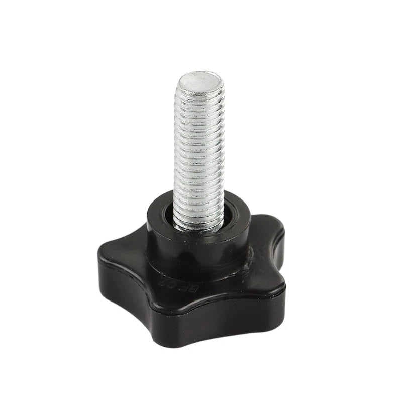 Thumb Screws M6 Hand Knob Bolts Plastic Five-Star Head Black Length 15-70mm
