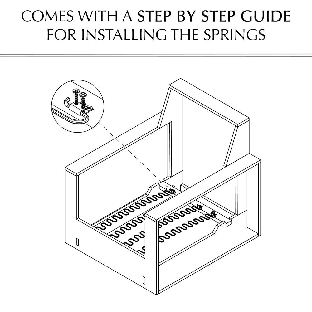 8 gauge Upholstery Zig Zag Springs (No Sag Spring ) - DIY Sofa Chair Repair Kit - HomeDIYer