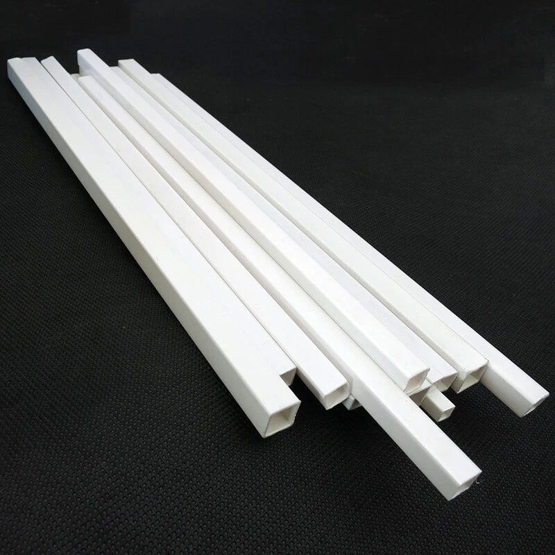 ABS White Square Tube Pipe 250mm — Plastic Styrene for Scale Models & DIY Crafts