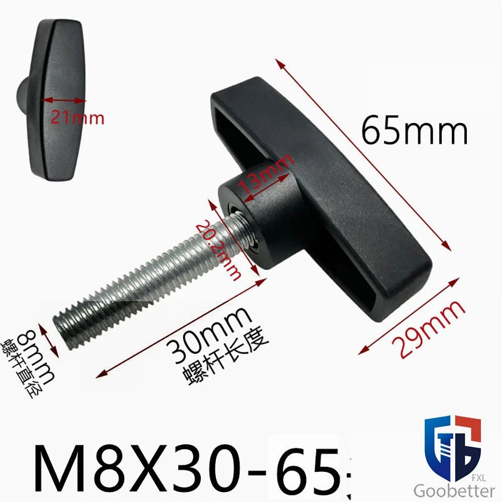 M6 M8 M10 M12 T - Handle Thumb Screws — Wing Knob Clamping Bolts with Flange Nut - HomeDIYer