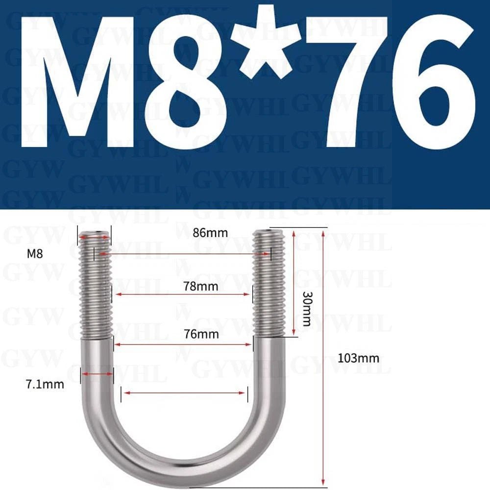 Marine Grade Round Bend U - Bolts — A2 & A4 Stainless Steel, M6 to M20 - HomeDIYer