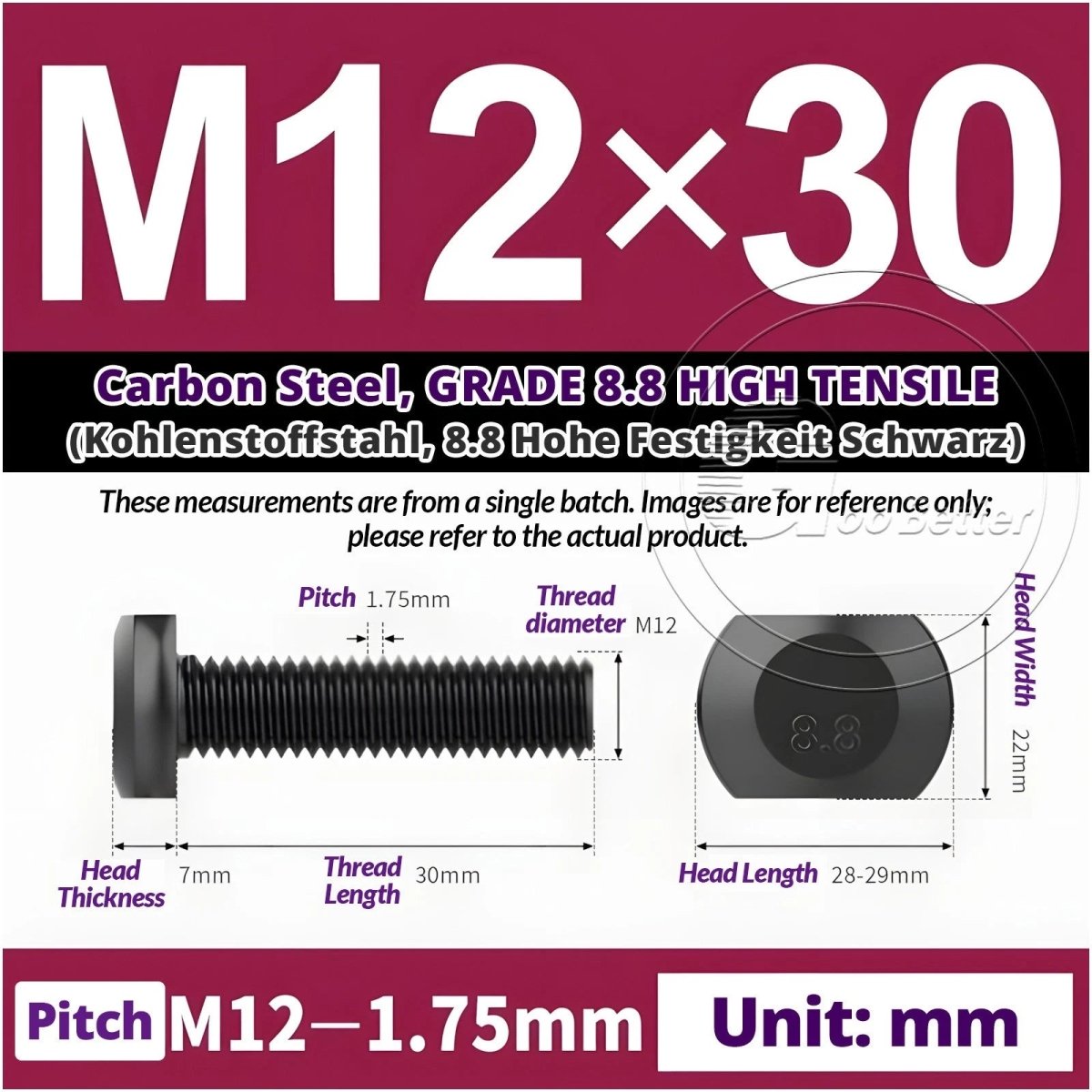 T - Slot Bolts M6 to M20 | Grade 8.8 High Tensile | T - Track Bolts 16mm–500mm - HomeDIYer