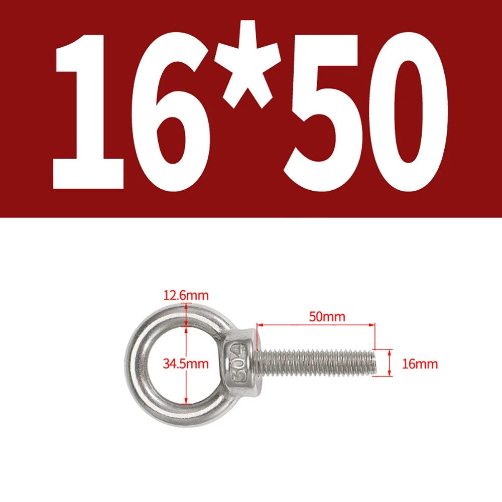 A2 Stainless Steel Eye Bolts DIN 580 — M10 M12 M14 M16 M18 M20 M24 Lifting Ring Bolt