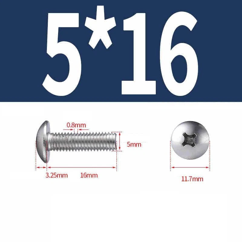 Phillips Pan Head Machine Screws — Nickel Plating & Black Zinc, M2–M6, 10 or 25 Pcs