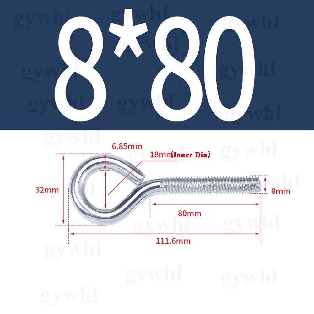 Galvanised Eye Screws Hooks Eye Bolts Closed Screws Rod Stainless Threaded Rings