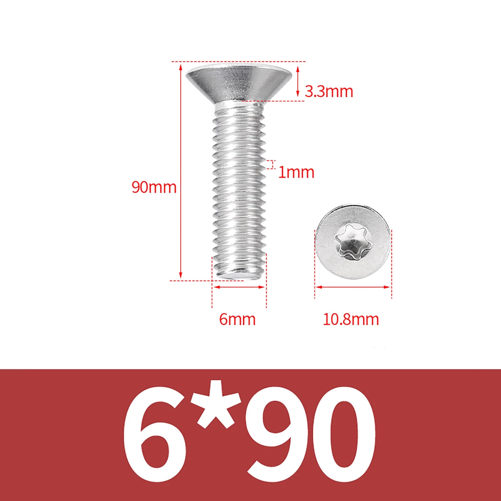 M2- M12 Torx Countersunk Machine Screws Six Lobe Bolts A2 Stainless Steel